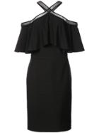 Tadashi Shoji Ruffled Cold-shoulder Dress - Black