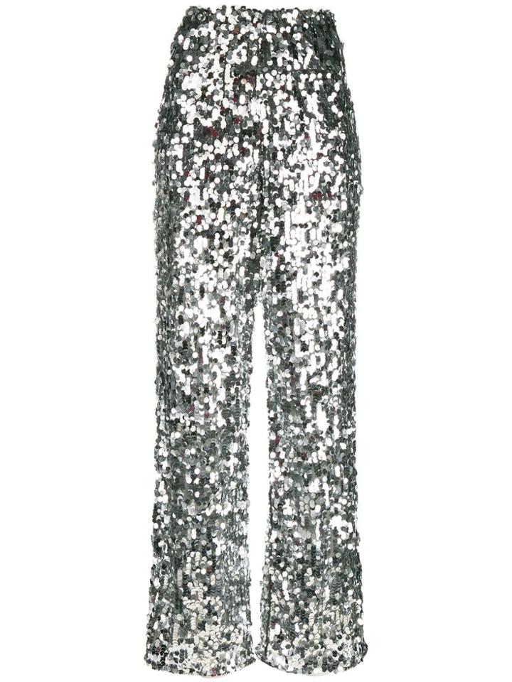 Mm6 Maison Margiela Sequin Embellished Tulle Trousers - Metallic