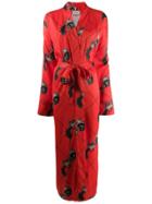 Kirin Gun Print Kimono Coat - Orange