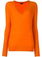 Joseph V-neck Jumper, Women's, Size: Medium, Yellow/orange, Cashmere