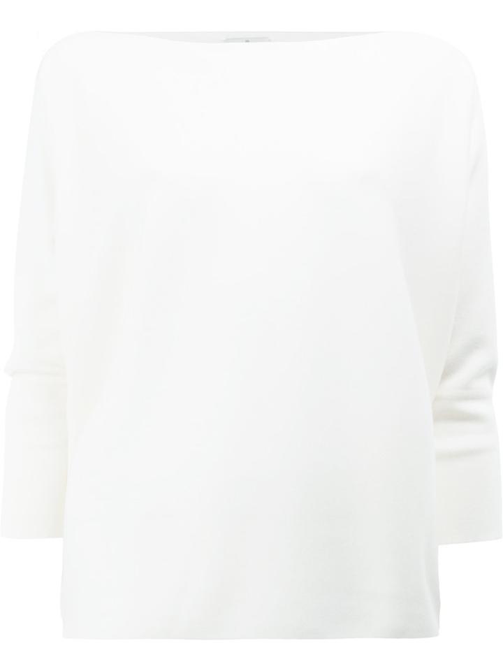 Maison Ullens Off Shoulder Sweatshirt, Women's, Size: Small, White, Cashmere