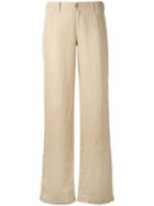 Armani Jeans - Wide Leg Trousers - Women - Linen/flax - 32, Nude/neutrals, Linen/flax