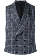 Z Zegna - Checked Waistcoat - Men - Cotton - 54, Blue, Cotton