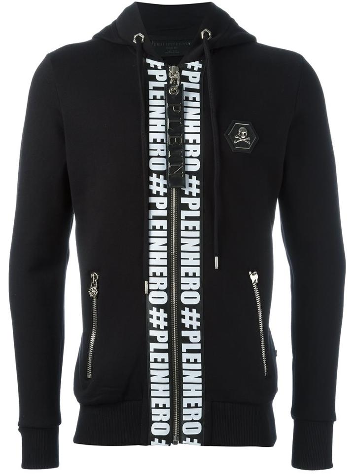 Philipp Plein 'plein Hero' Hoodie, Men's, Size: Large, Black, Cotton/polyurethane/polyester