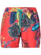 Paul Smith Ocean Print Swim Shorts - Red
