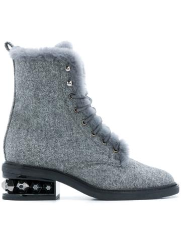 Nicholas Kirkwood Suzi Combat Boots - Grey