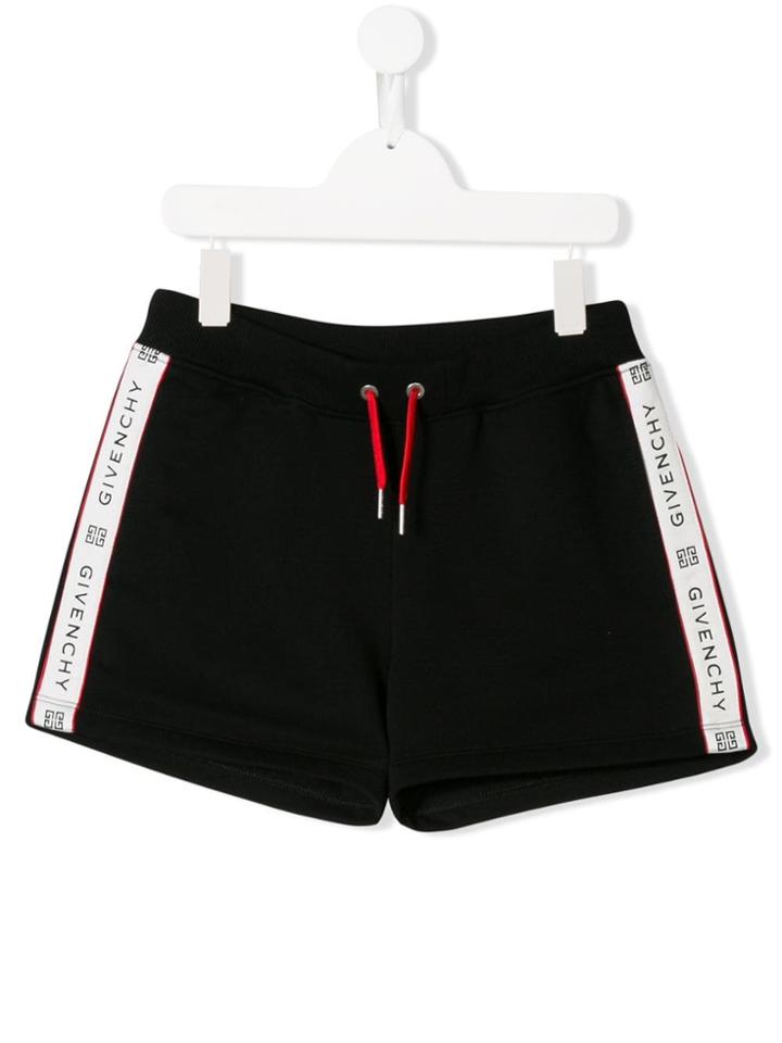 Givenchy Kids Drawstring Logo Shorts - Black