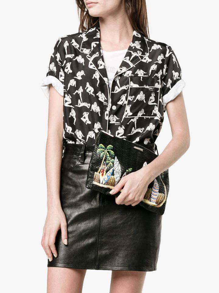 Elisabeth Weinstock Harbour Island Surf Clutch, Women's, Black, Leather