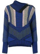 Peter Pilotto Asymmetric Patterned Sweater - Blue