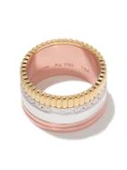 Boucheron 18kt Rose, White And Yellow Diamond Quatre White Large Ring