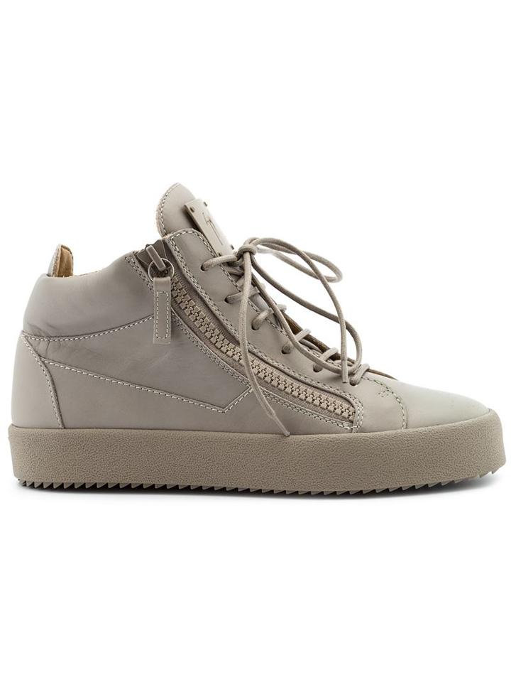 Giuseppe Zanotti Design Kriss Hi-top Sneakers, Men's, Size: 41.5, Grey, Calf Leather/rubber