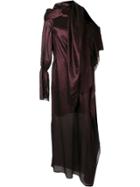 Roland Mouret Draped Asymmetric Evening Gown - Purple