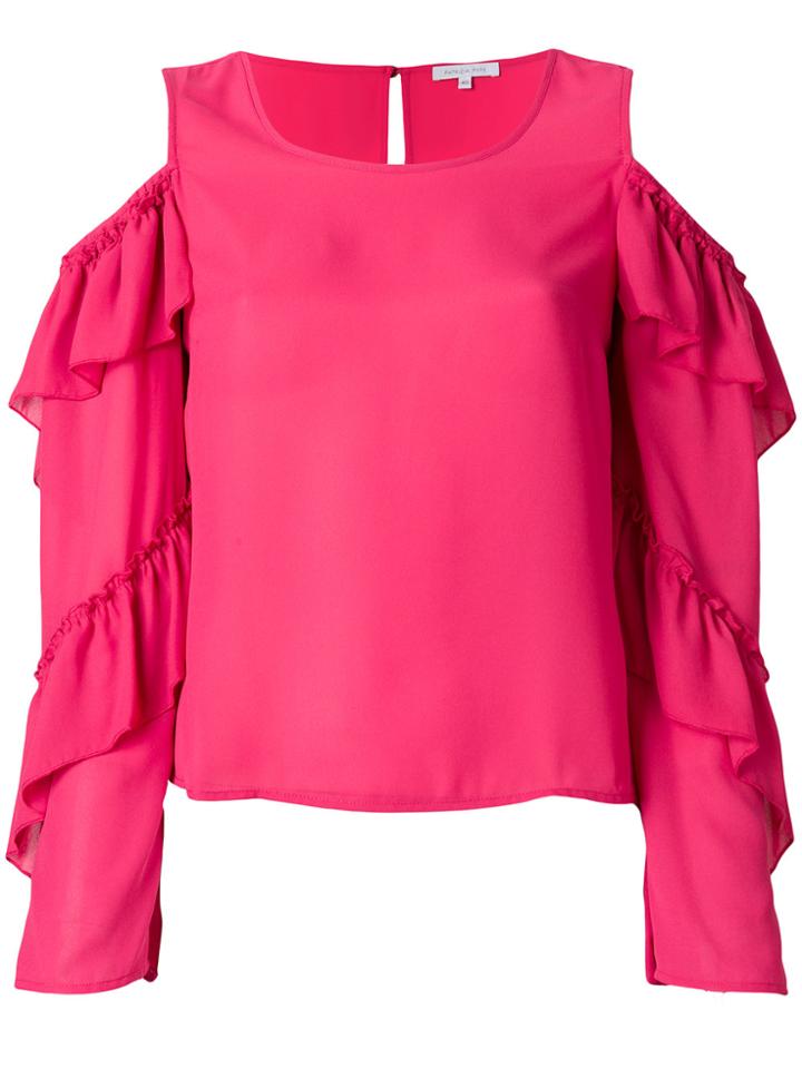 Patrizia Pepe Cold Shoulder Blouse - Pink & Purple