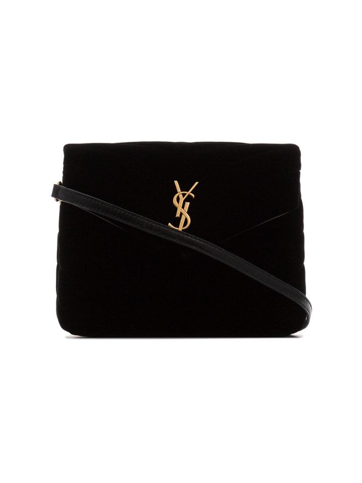 Saint Laurent Sl Blk Qultd Vel W/ Silv Hrdwre - Black