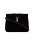 Saint Laurent Sl Blk Qultd Vel W/ Silv Hrdwre - Black