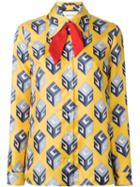 Gucci Gg Wallpaper Print Shirt, Women's, Size: 40, Yellow/orange, Silk