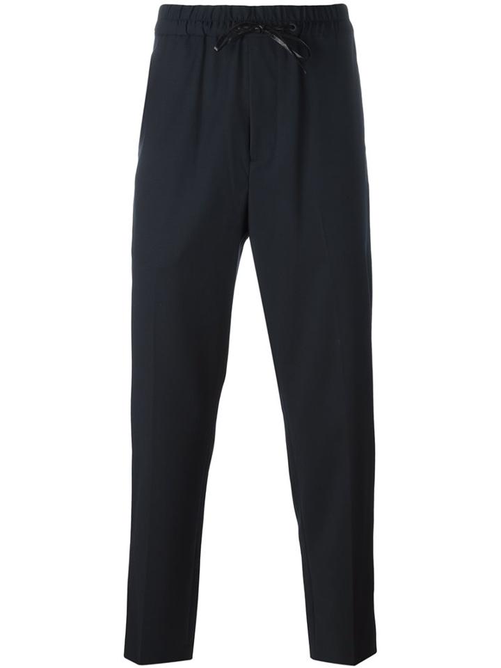 3.1 Phillip Lim Drawstring Trousers, Men's, Size: 32, Blue, Wool