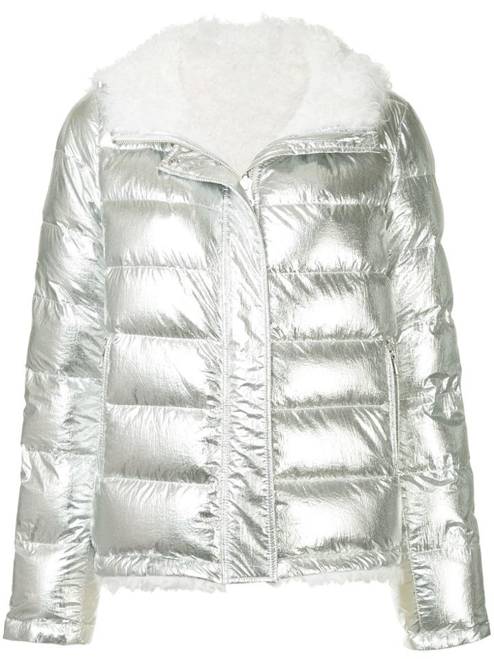 Yves Salomon Army Shearling Padded Jacket - Metallic