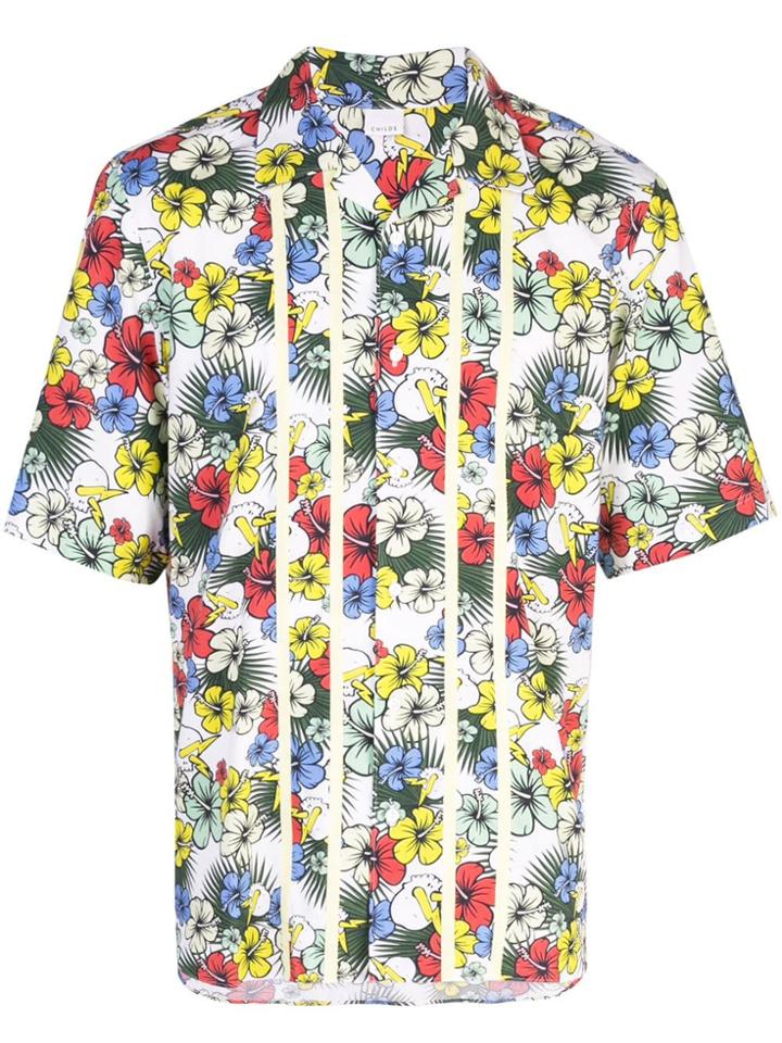 Childs Tape Detail Hawaian Shirt - White