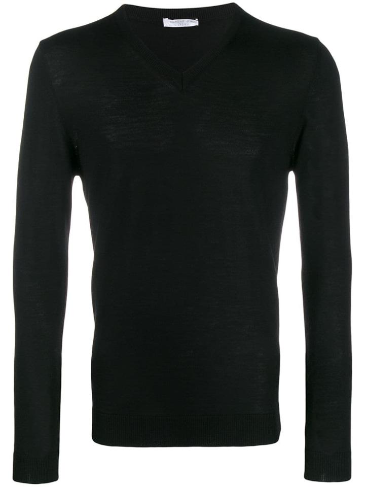 Cenere Gb Fitted Fine Knit Sweater - Black