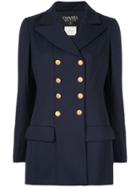 Chanel Pre-owned Chanel Long Sleeve Coat Jacket - Blue
