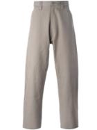 E. Tautz 'chore' Wide Leg Trousers, Men's, Size: 30, Grey, Cotton