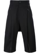 Y-3 Drop-crotch Tailored Shorts, Men's, Size: Xs, Black, Cotton/spandex/elastane