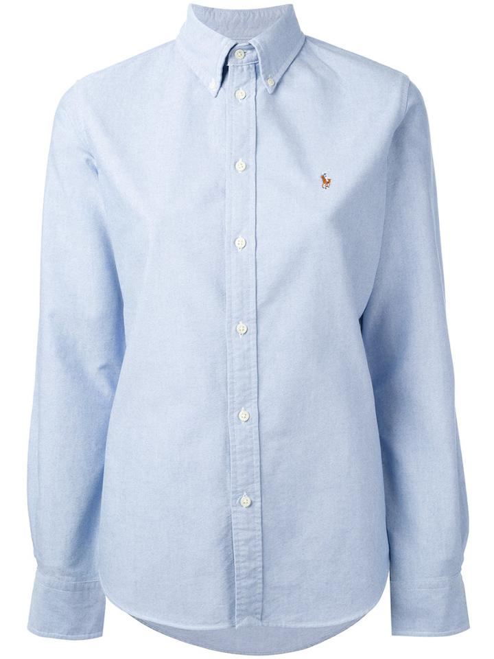 Ralph Lauren - Embroidered Logo Shirt - Women - Cotton - L, Blue, Cotton