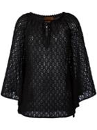 Missoni Drawstring Neck Knitted Blouse, Women's, Size: 44, Black, Viscose