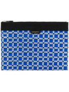 Maison Kitsuné Geometric Logo Wash Bag - Blue