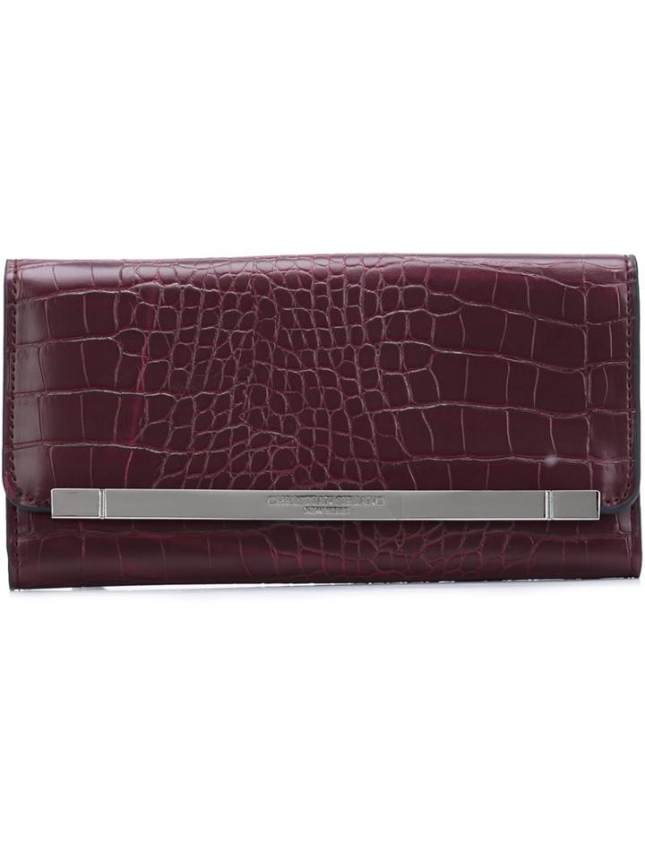 Christian Siriano Snakeskin Effect Flap Clutch