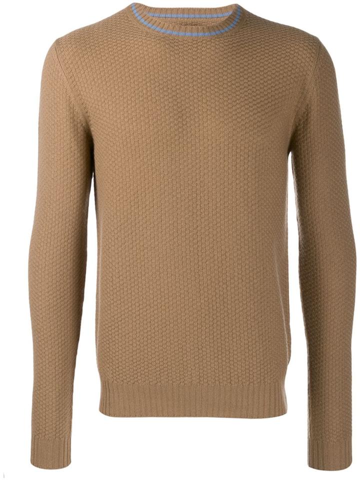 Prada Crew Neck Cashmere Jumper - Brown