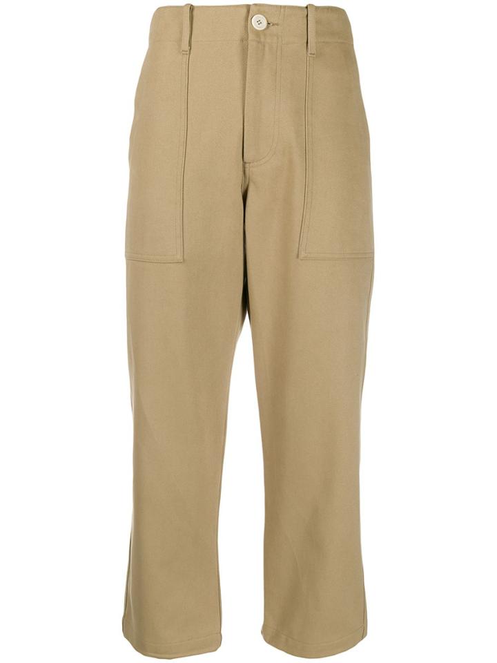 Jejia Cropped Straight-leg Trousers - Neutrals