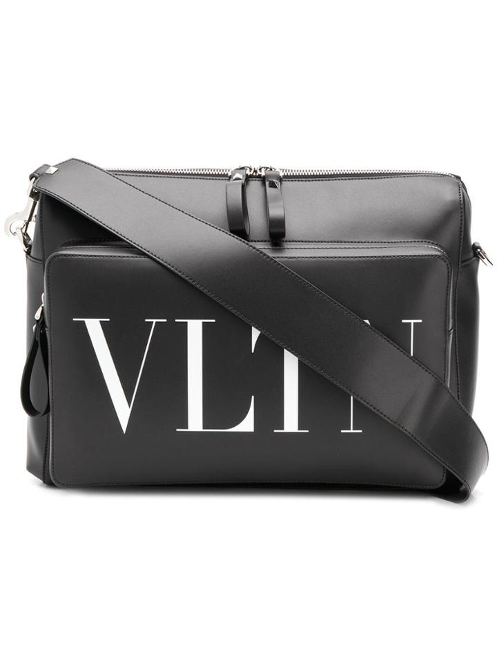Valentino Valentino Garavani Vltn Print Shoulder Bag - Black
