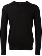 Eleventy Fine Knit Crew Neck Sweater, Men's, Size: Medium, Black, Silk/merino