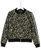 Marco Bologna Kids Teen Leopard Print Bomber Jacket - Metallic