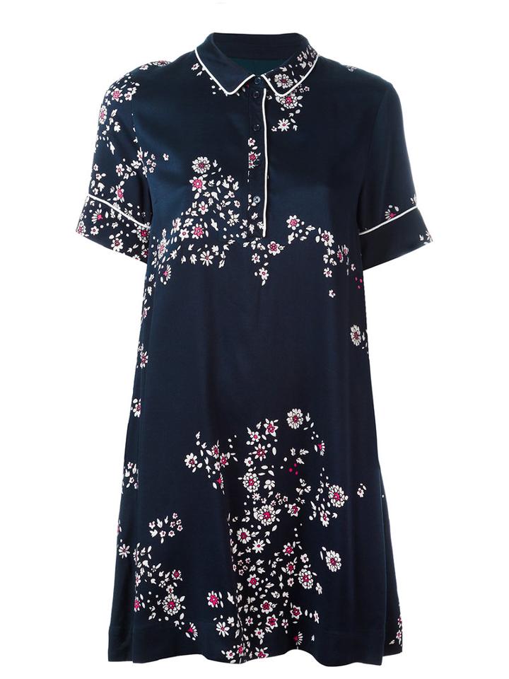Essentiel Antwerp Floral Pyjama Shirt Dress, Women's, Size: 36, Blue, Viscose