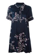 Essentiel Antwerp Floral Pyjama Shirt Dress, Women's, Size: 36, Blue, Viscose