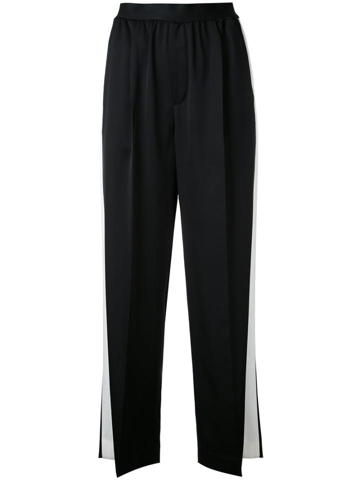Astraet Side Stripe Cropped Trousers, Women's, Size: 1, Black, Cupro