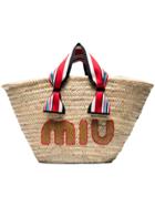 Miu Miu Straw Tote Bag - Nude & Neutrals