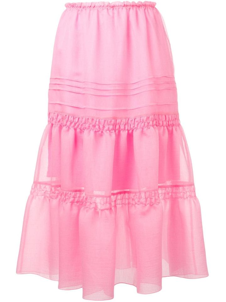 See By Chloé Ruched Organza Skirt - Pink