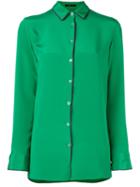 Etro Classic Button Down Shirt, Women's, Size: 42, Green, Silk/nylon/viscose/polyester