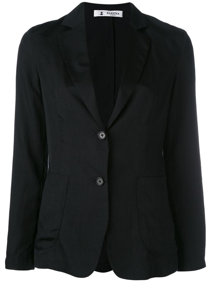 Barena Classic Blazer, Women's, Size: 46, Black, Silk/modal/cotton