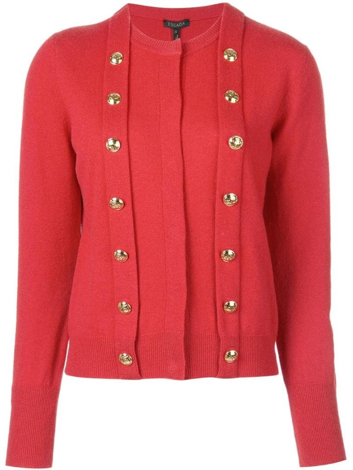 Escada Button Cardigan - Red