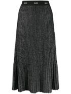Liu Jo Ribbed Midi Skirt - Black