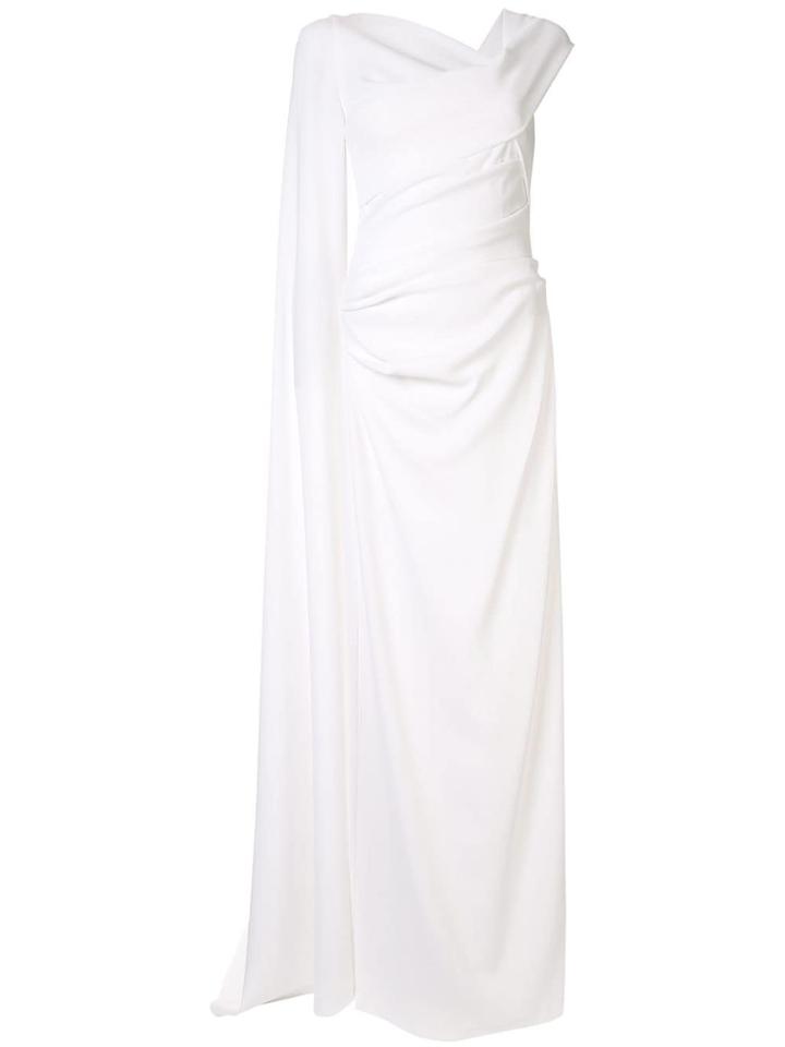 Talbot Runhof Rosedale Asymmetric Dress - White