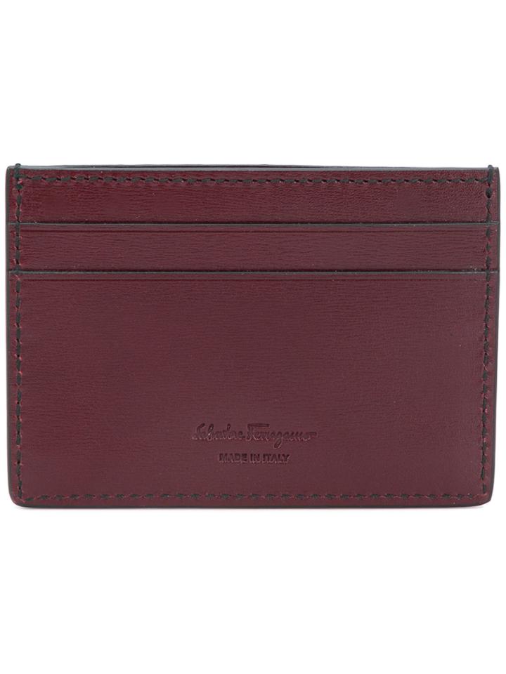 Salvatore Ferragamo Brand Embossed Cardholder - Red