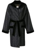 Fendi Vintage Ff Motif Belted Coat - Black