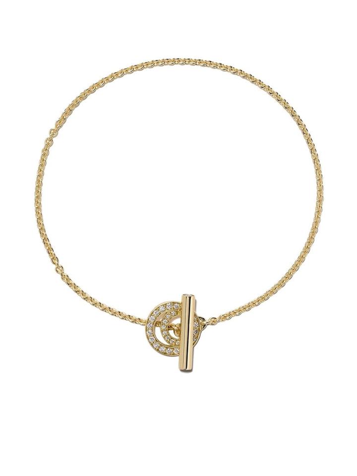 Georg Jensen 18kt Yellow Gold Halo Brilliant Cut Diamond Bracelet
