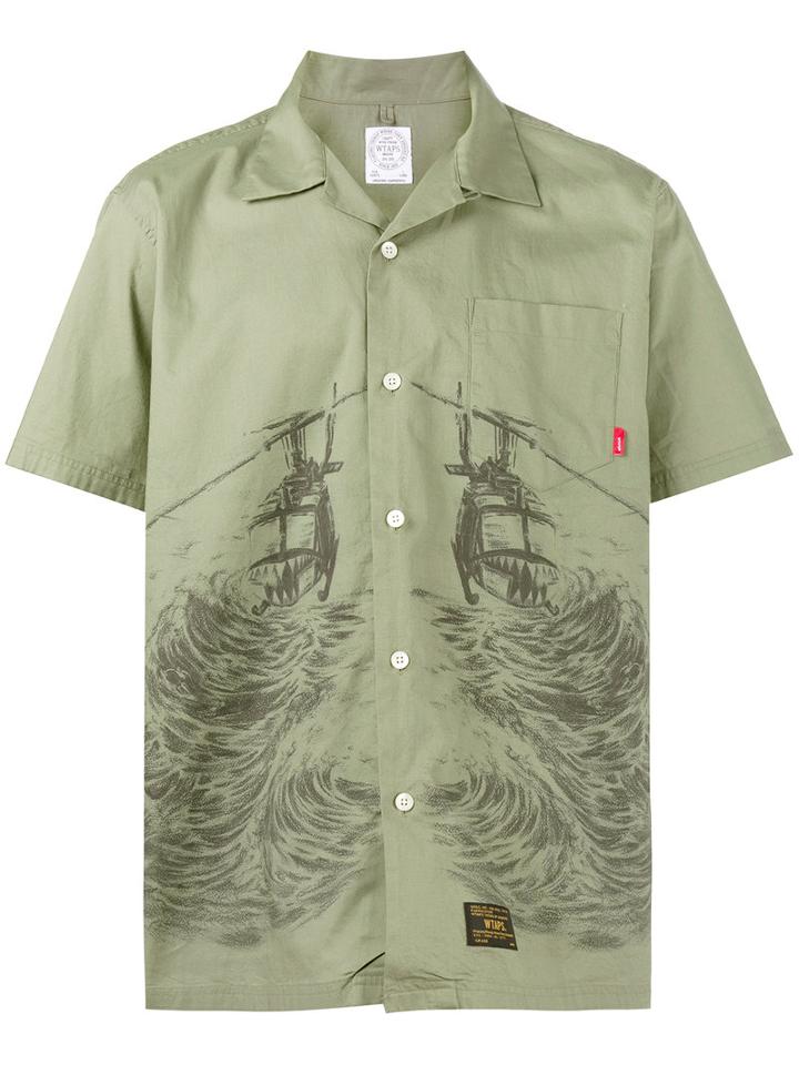 Wtaps - Choppers Print Shirt - Men - Cotton - Xl, Green, Cotton